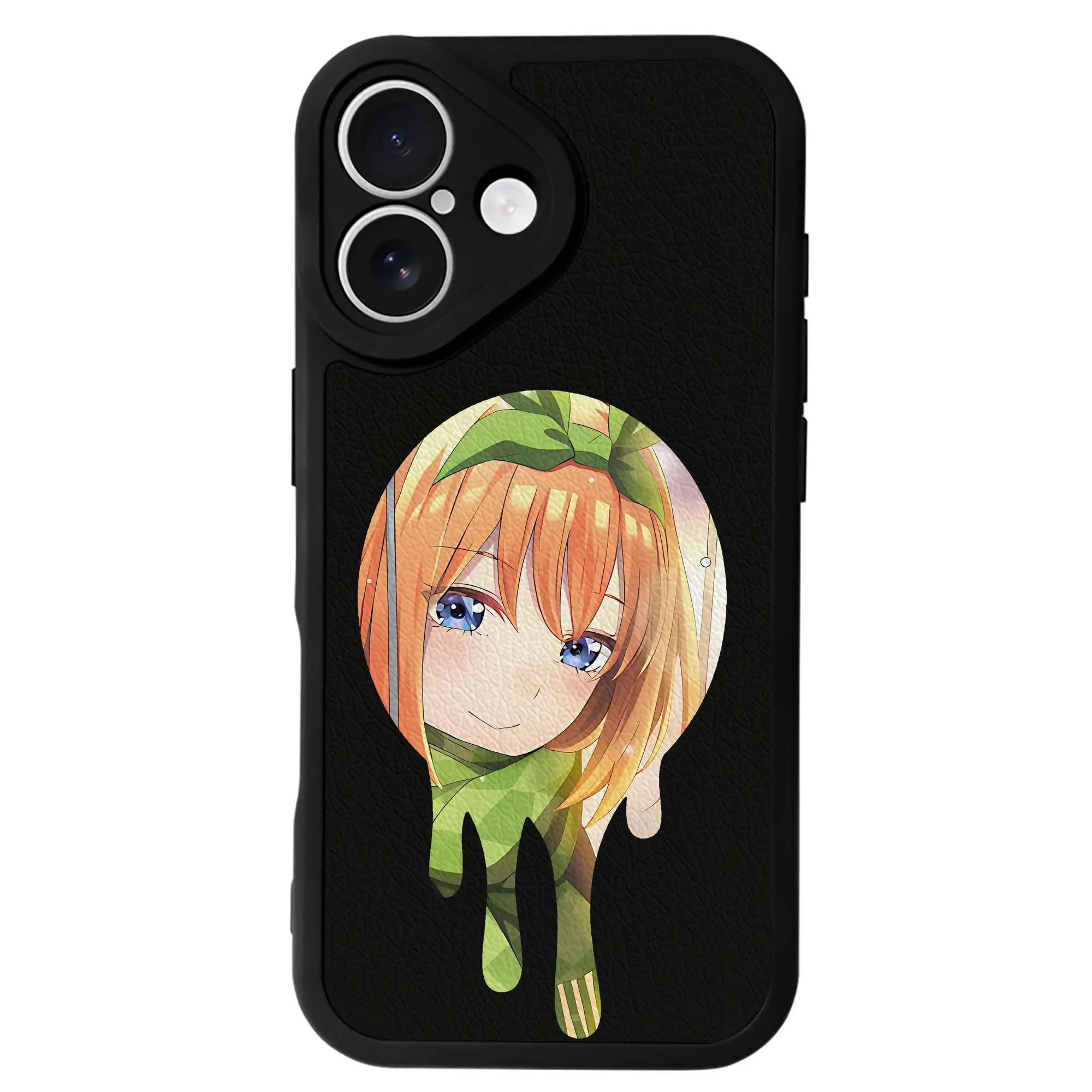 五等分の花嫁 グッズ 中野 四葉 - IPhone 16シリーズ対応 ・ シリコンスマホケース ・ レザー調 ・ 高精度フィット ・ 耐衝撃 ・ ワイヤレス充電対応 ・ 精密カット